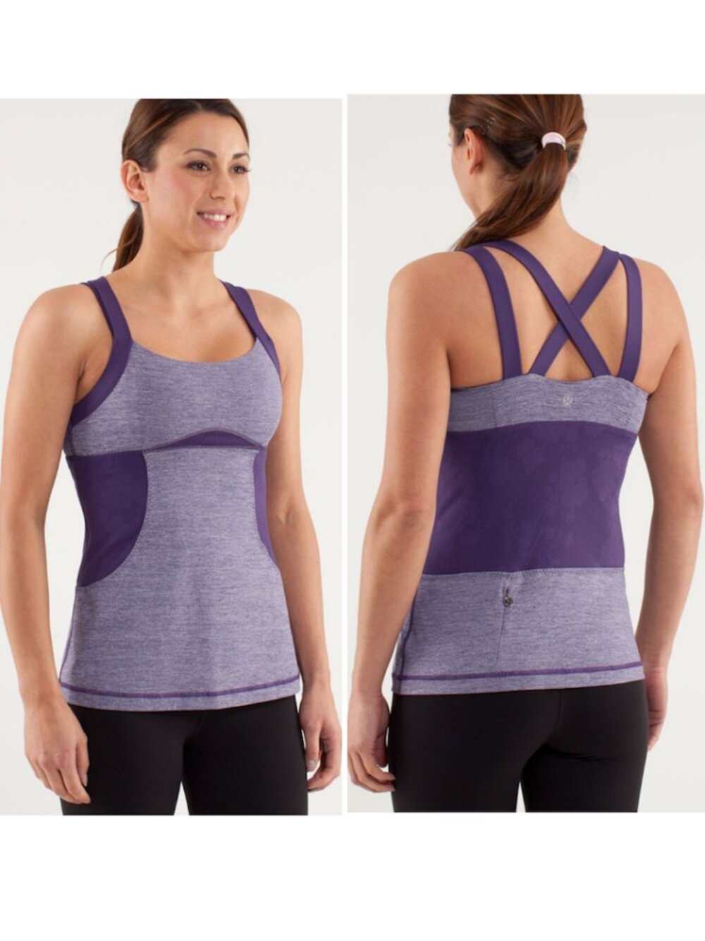 Lululemon sz 8 - Chataranga Tank in Concord Grape (Purple) - Luxtreme Cross Back